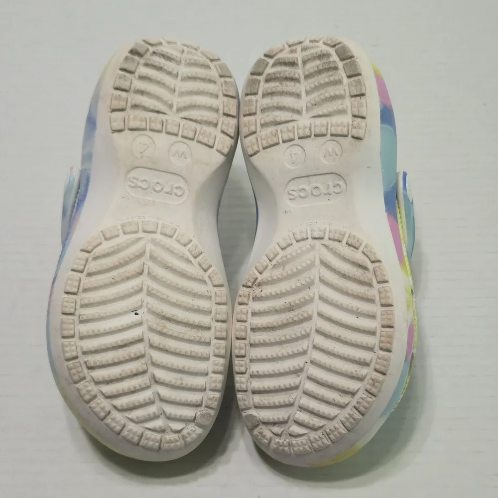 Crocs Classic Platform Graphic Tie Dye Comfort Clog 207151 Chunky Womens Size 4